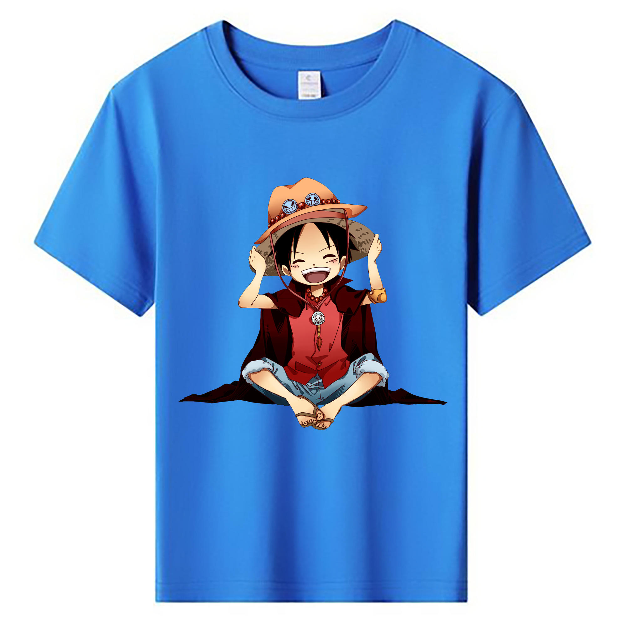 ワンピース モンキー・D・ルフィ ONE PIECE Monkey D. Luffy 綿100％キッズTシャツ（フロントプリント）